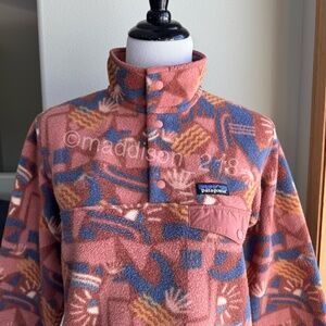 Patagonia Synchilla Snap-T Fleece Pullover Small Canyon Block Big Sisu Brown S